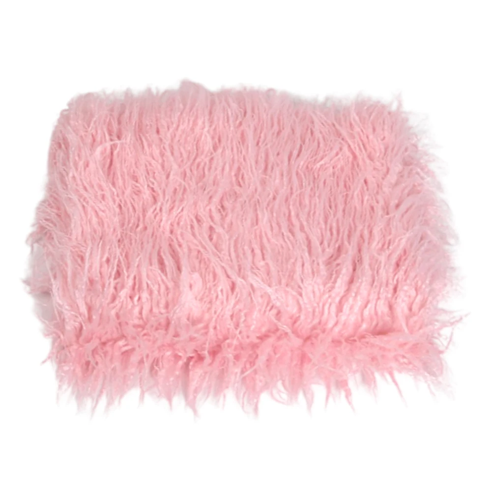 

Newborn Warm Swaddling Reusable Comfortable Artificial Fur Wraps Solid Outdoor Mat Soft Photography Props Baby Blanket