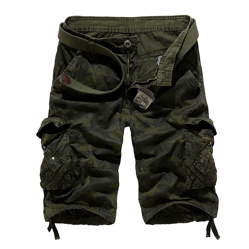 

2020 New Camouflage Loose Cargo Shorts Men Cool Summer Military Camo Short Pants Homme Cargo Shorts
