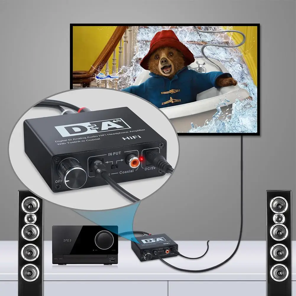 Цифровой коаксиальный Оптический аналоговый преобразователь Toslink 192 кГц адаптер