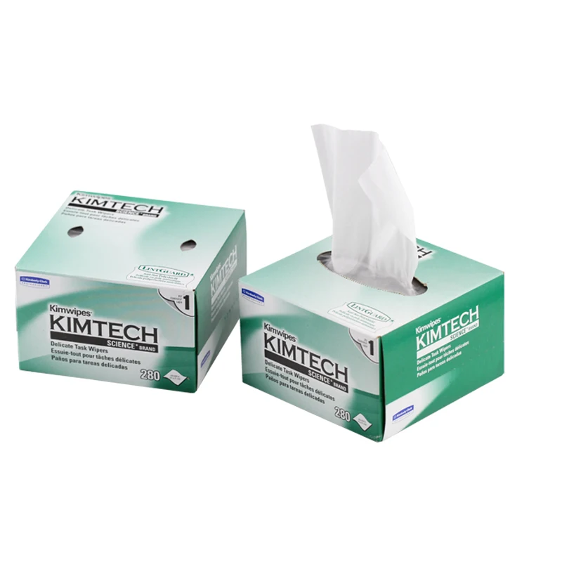 

Factory Price 280 PCS KIMTECH Kimwipes Fiber cleaning paper packes kimperly wipes Optical fiber wiping paper USA Import