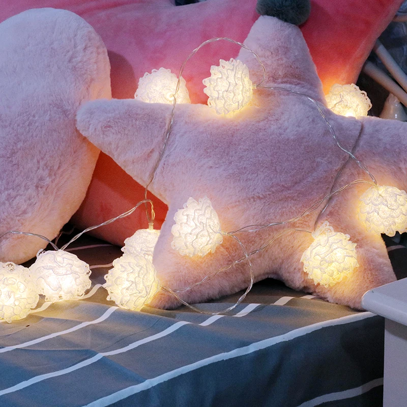 Сказочный белый кружевной шар батарея USB гирлянды 3 м светодиодный декоративный