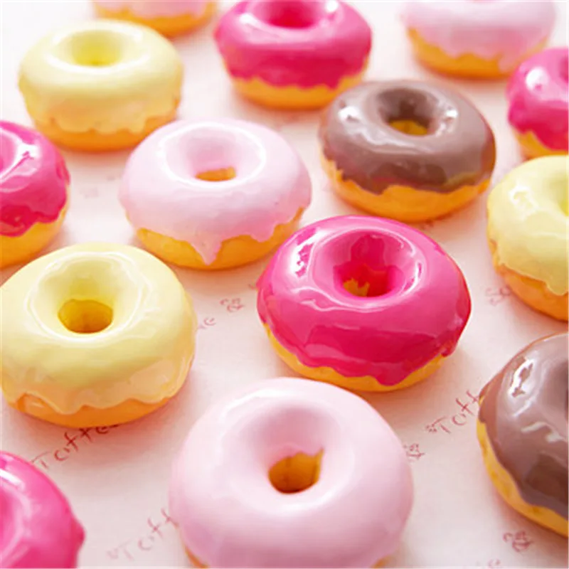 

6 шт. 23 мм Резиновый кабошон пончик очарование кулон Миниатюрный ремесло материал для изготовления ювелирных изделий с возможностью креати...