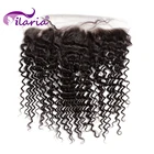 ILARIA бразильские кудрявые человеческие волосы с закрытием с детскими волосами глубокая волна 13x4 уха до уха Кружева Фронтальные предварительно выщипанные отбеленные узлы