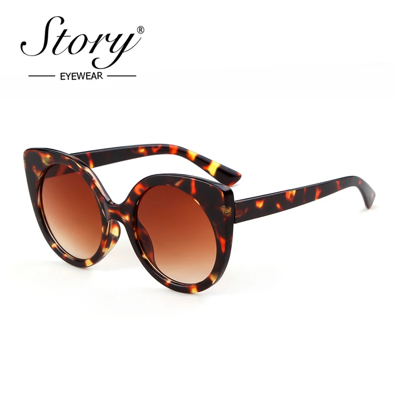 Женские Винтажные Солнцезащитные очки кошачий глаз с разноцветной