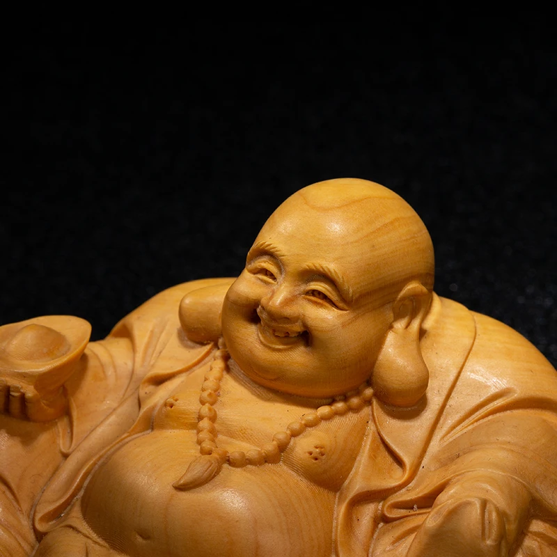 12 см смешная статуя из золотой слиток деревянная подарки Будды искусственные