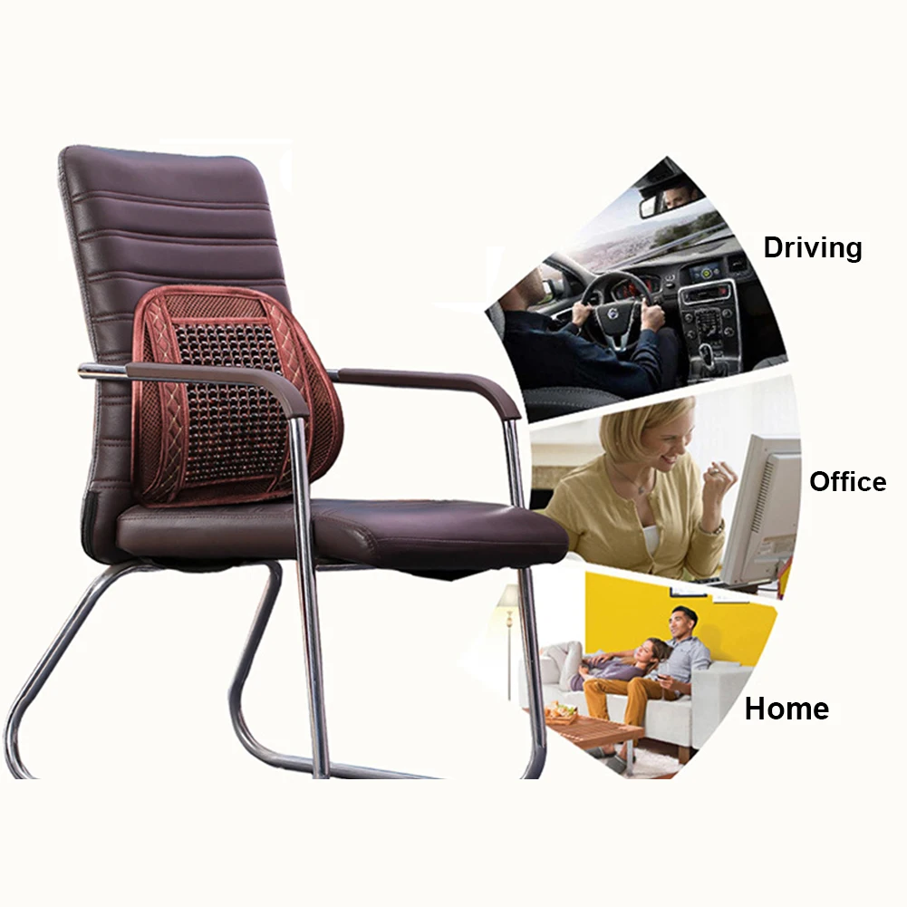 

2021 New Wood Beaded Seat Cover Massaging Breathable Back Cushion For Car Office Home Car Interior Decoration