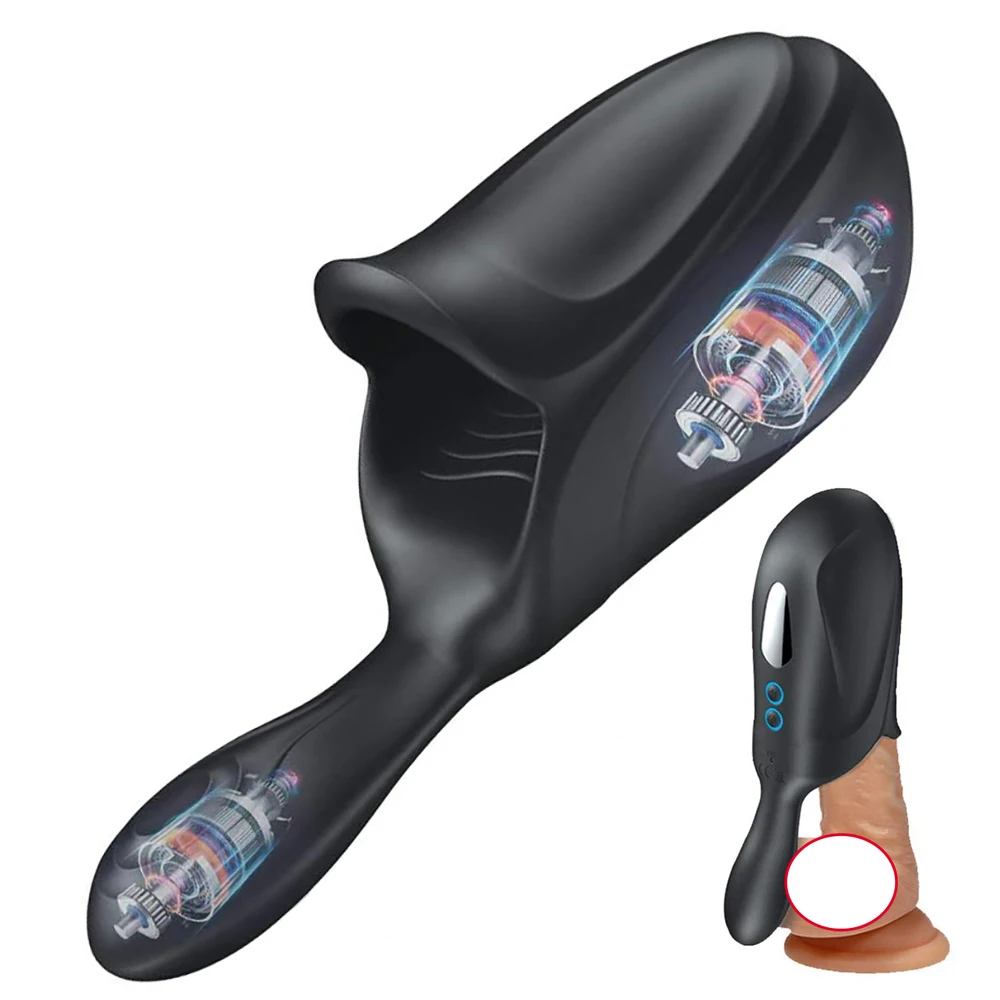 

Водонепроницаемая двухмоторная чашка для глубокого удовольствия, увеличивающий выносливость, тренировочный Вибрационный массажер, обесп...