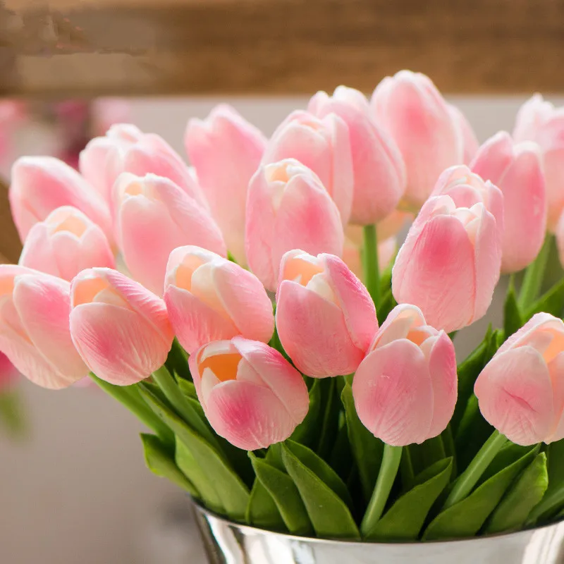 

10PC Tulips Artificial Flowers for Home Garden Bedroom Decoration Flores Fake Flower Bridal Bouquet Decorate Flowers for Wedding