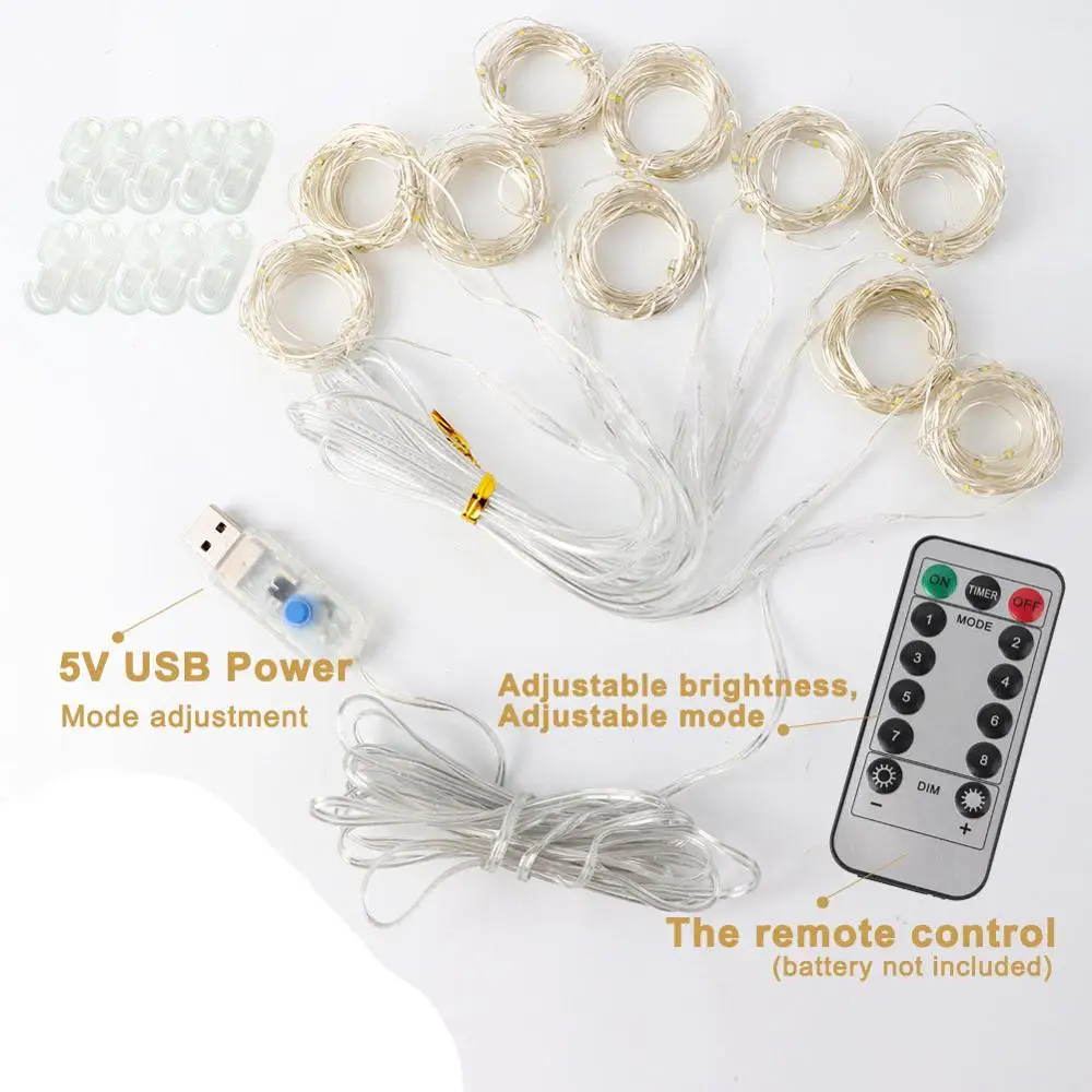 СВЕТОДИОДНАЯ Гирлянда занавес в виде сосулек Рождественская сказочная гирлянда