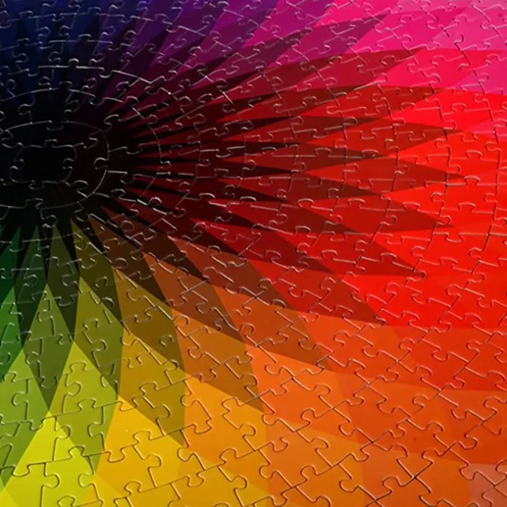 

1000 Piece Puzzle Thousand Color Rainbow Puzzle Adult Stress Relief Puzzle Toy Round Rainbow Puzzle