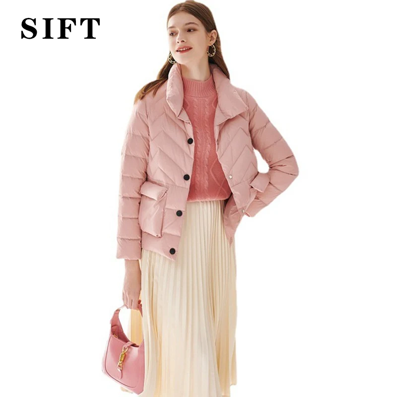 

SIFT New Arrival Winter Puffer Jackets Parkas Coat for Women 2021 Down Coats Slim Outfits for Ladies Casual Clothes Black Red