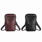 Мужская кожаная сумка для телефона, многофункциональная нагрудная сумка через плечо, рюкзак для смены наличных, паспорта, мужская дорожная поясная сумка