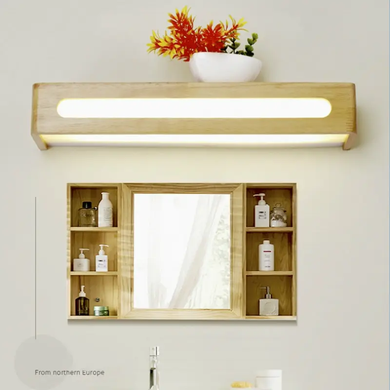 

Nordic LED Modern Wall Light Wood Living Bedroom Bathroom Fixture Bedside Kitchen Mirror Front Decoration Lighting Sconce Lamps
