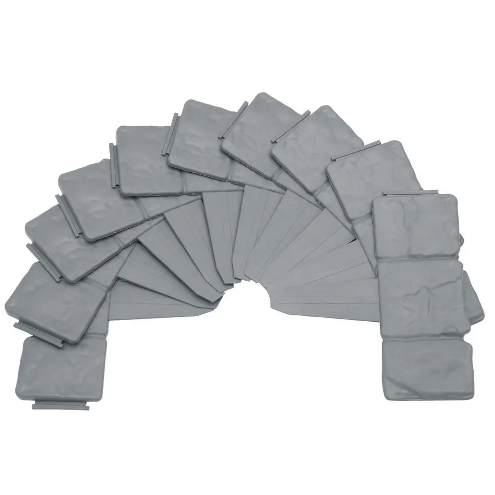 Серый садовый забор 5 м с эффектом камня окантовка газона граничащая растениями