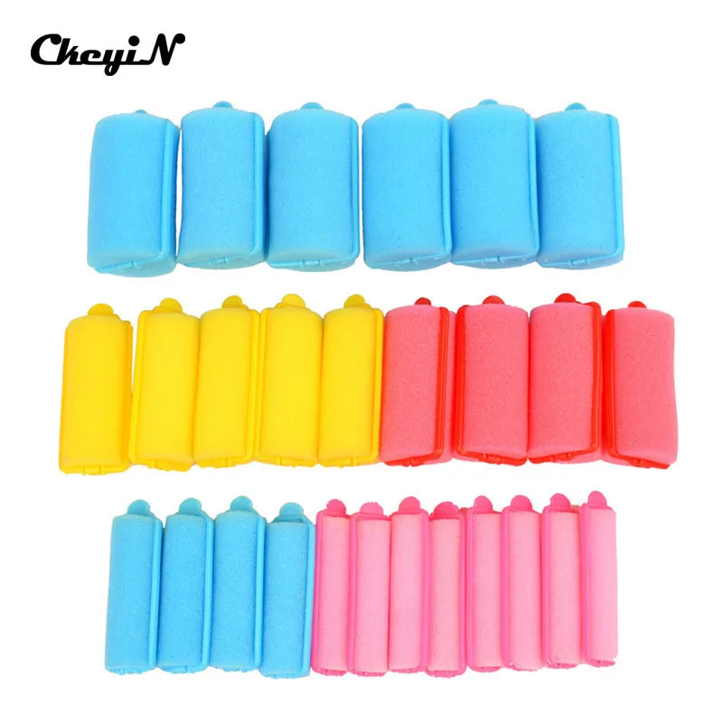 

27pcs 5 Sizes Curler Hairdressing tool Colorful Soft Styling Tools Sponge Magic Hair Curler Rollers Hair Styling Foam S50