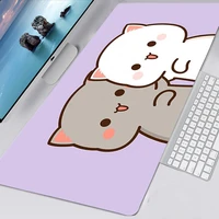 peach mochi cat cartoon mousepad 40x90 alfombrilla gaming accessories non slip mouse pad anime mausepad podkladka pod mysz 90x30