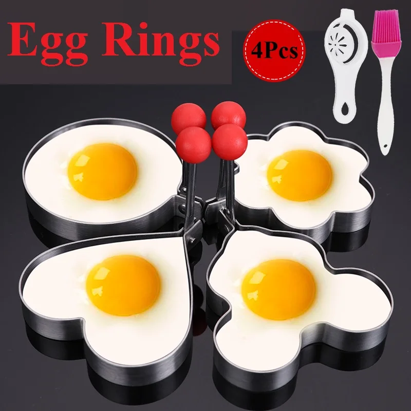 8/5/4/3/2Pcs/Set Egg Rings Fried Mold Non-stick Personality Creative Stainless Steel Large Art Cookie Accessorie Kitchen | Дом и сад
