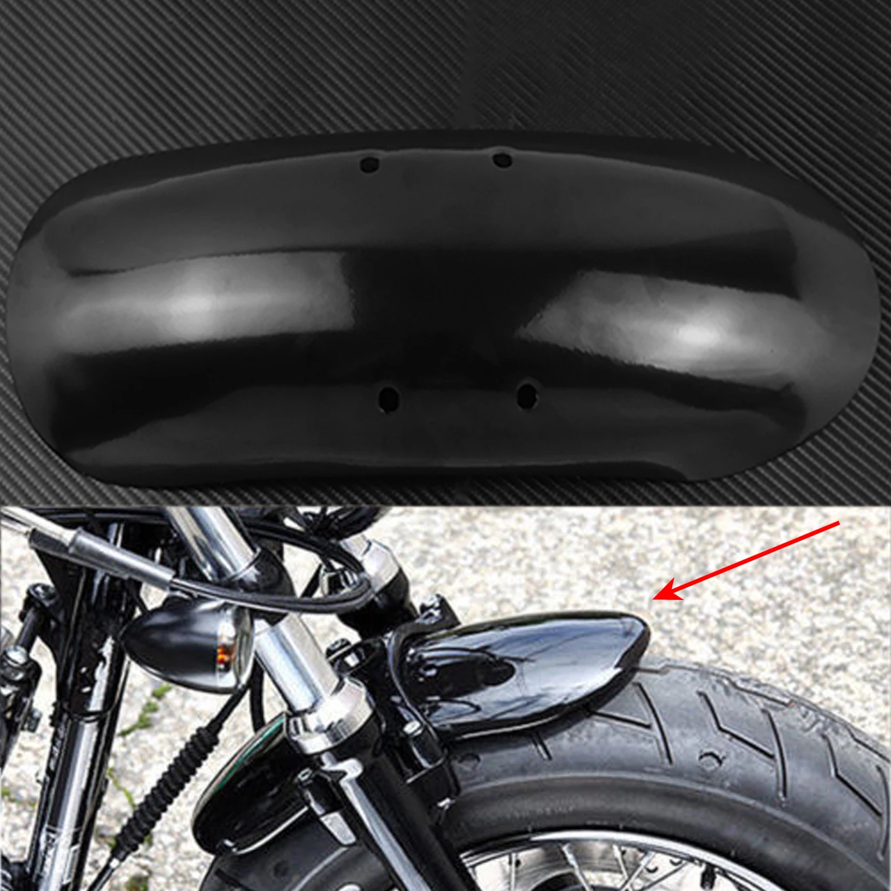 

Мотоциклетный короткий чехол на переднее крыло, черный стальной железный чехол для Harley Sportster Forty Eight XL1200X 2010-2017 16 15 14 13 12 11