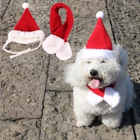 xmas dog caps pet santa hat birthday scarf set pet supplies christmas costume for puppy kitten small cats dogs pets accessories