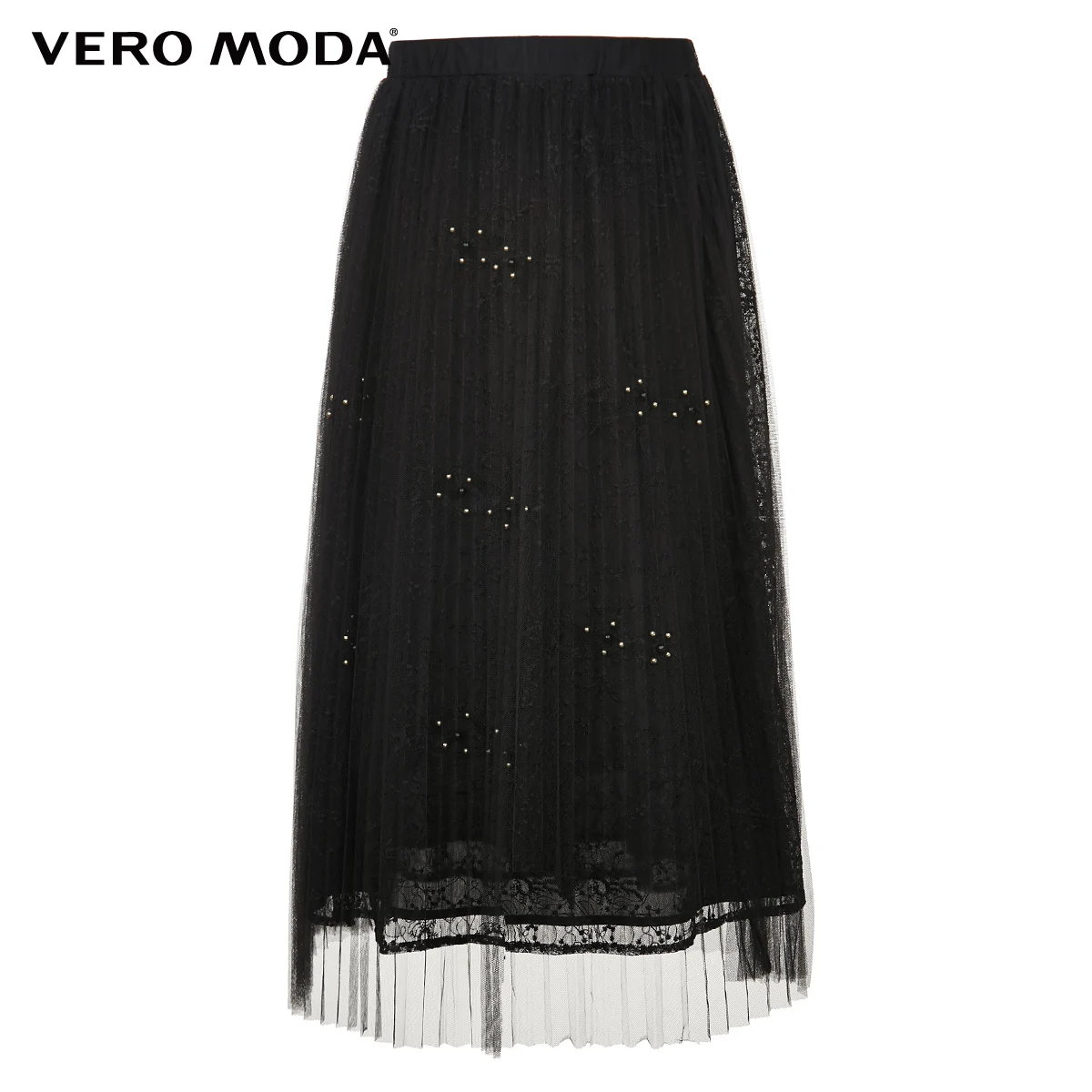 

Vero Moda Women's Beaded Embroidered Pleated Mesh Skirt | 31931G507