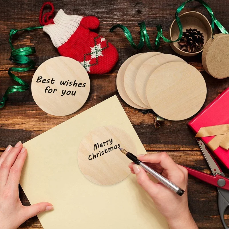 

Unfinished Wood Pieces Wooden Cutouts Ornaments for DIY Crafts Painting , Staining , Engraving ,30 Packs 4 Inch