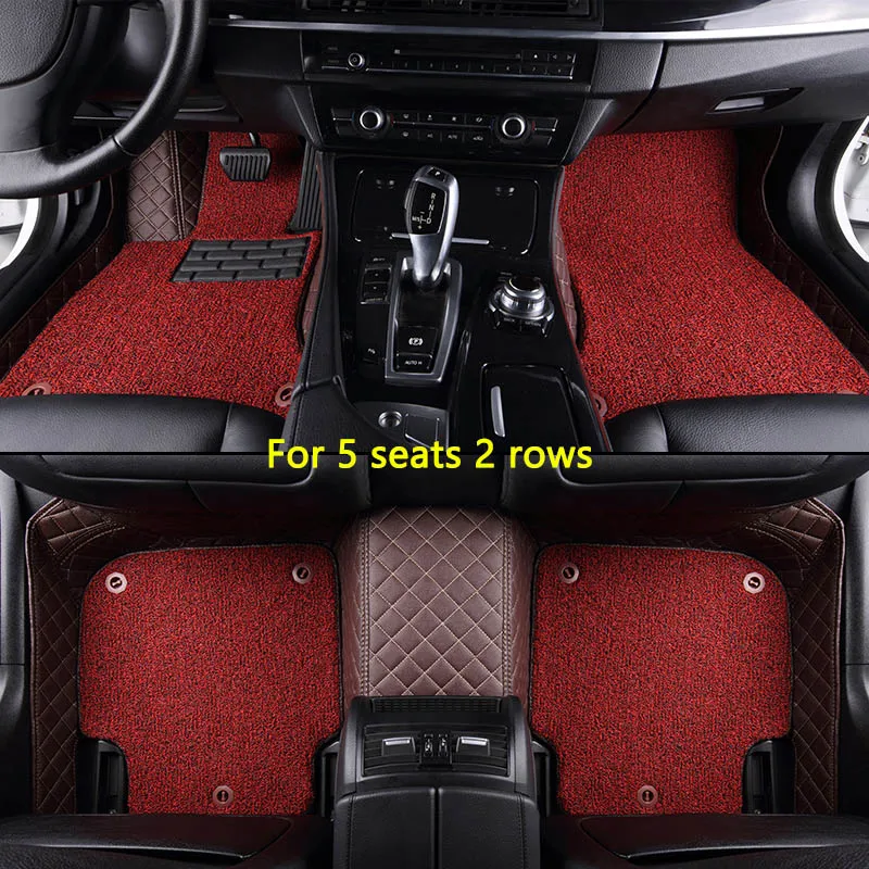Пользовательские автомобильные коврики для Toyota Corolla Camry Rav4 Auris Prius Yalis Avensis Alphard 4Runner Hilux highlander sequoia коврик - Название цвета: For 5 seats 2 rows