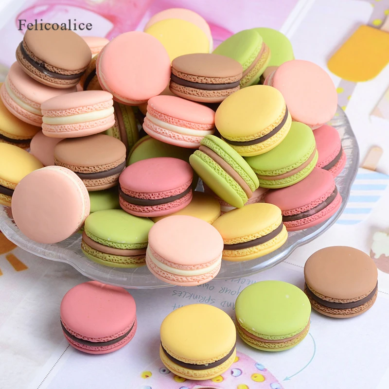 

6pcs 13*23mm Resin Macaron Cake Earring Charms Necklace Pendant Keychain Hair Accessories for Women Jewelry DIY Decoration