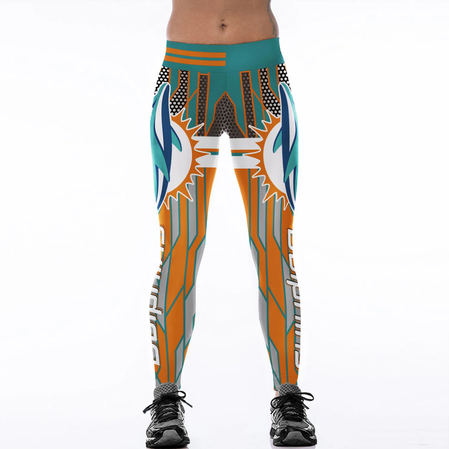 Тонкие трусы с завышенной талией и цифровым принтом в стиле «Майами Долфинс», 9 очков