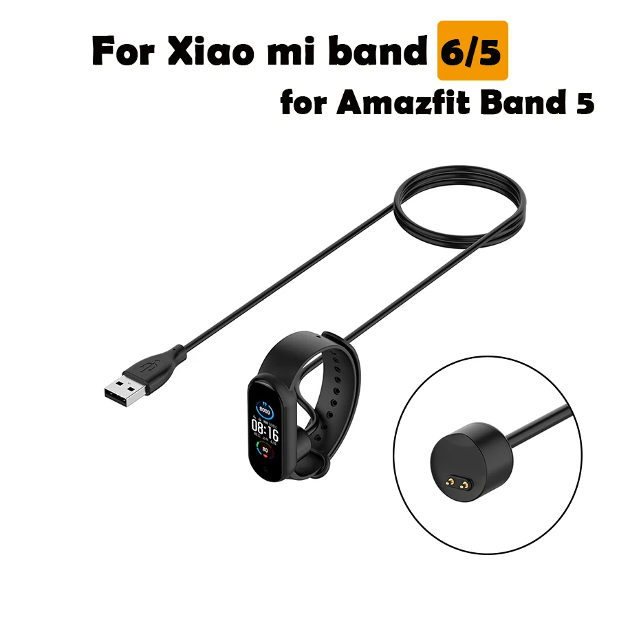 USB-кабель для зарядки Xiaomi Mi Band 6 5 зарядный кабель Smart адаптер зарядного устройства