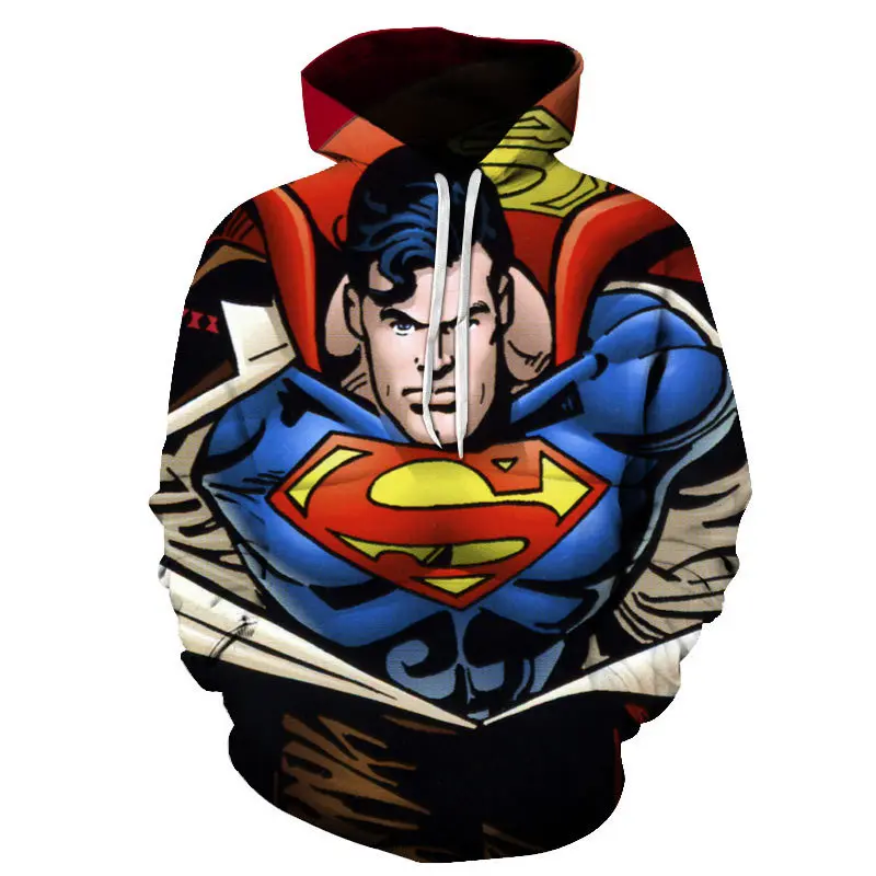 2020 Новый стиль Супермен 3D цифровая печать толстовка мужская Свободная Толстовка