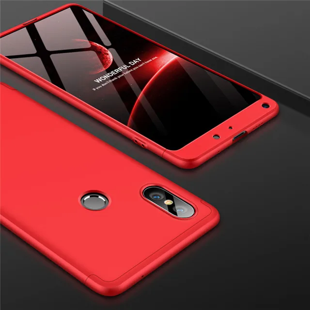 Red 360 противоударный защитный пластиковый жесткий чехол для Xiaomi mi 5 5S 5X A1 матовый Силиконовый чехол Coque Funda на Xiaomi mi Max 2 mi x 2 2S - Цвет: Red