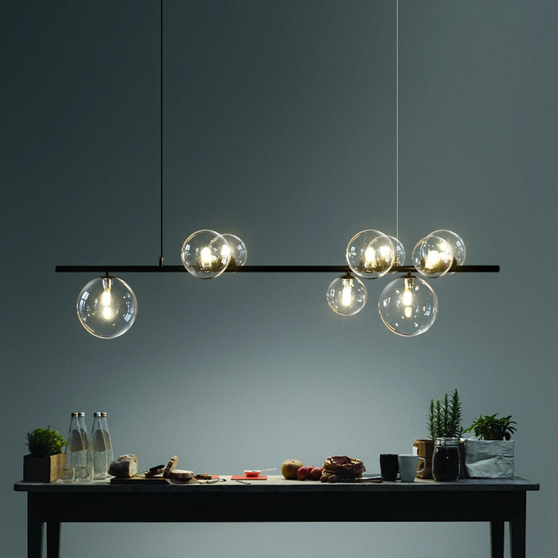 

Nordic Glass Ball Chandelier Light Modern Dinning Room Light Fixture Decor Hanging Light Suspension LED Lamp