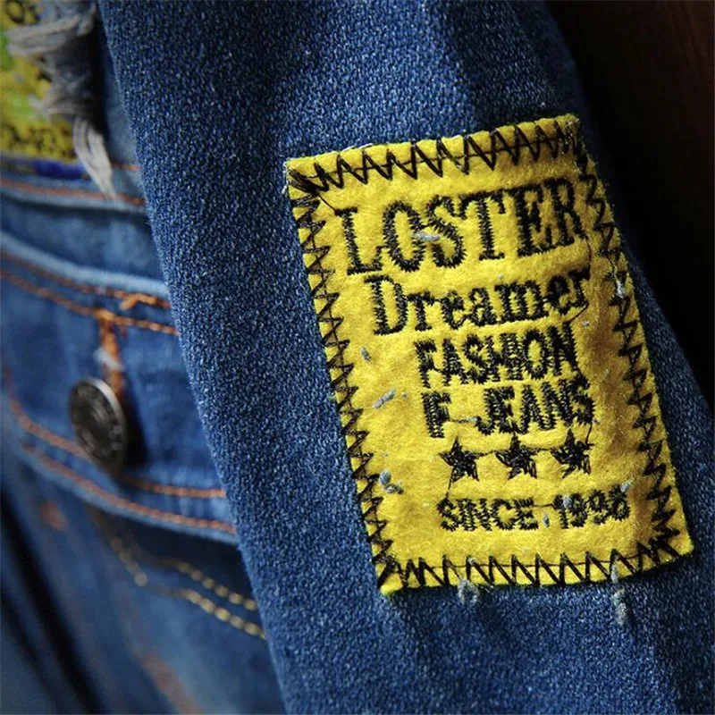 

Denim Jacket Men's New Fashion Youth Cowboy Cotton Slim Fit Single Breasted Jackets Casual Autumn male Slim Coat Plus Size 5XL