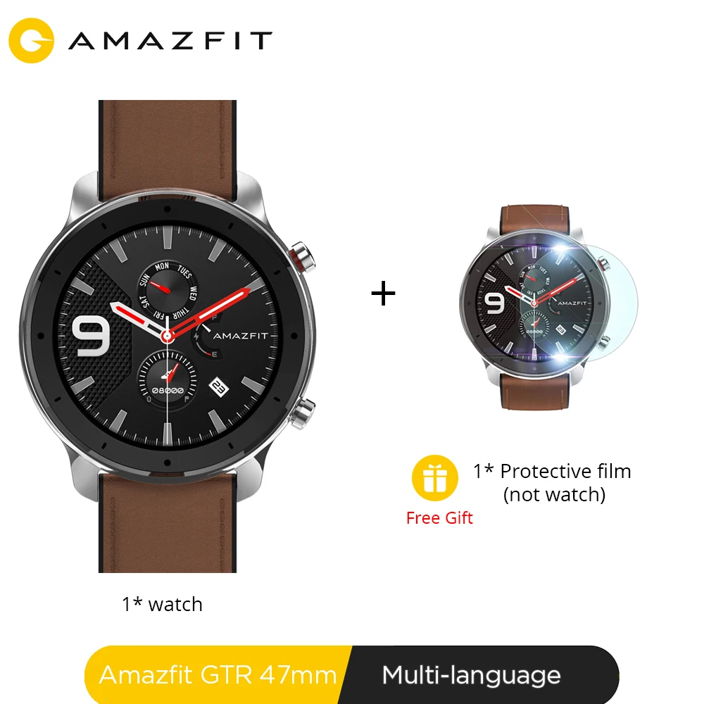 Amazfit GTR 47 мм Smartwatch 5ATM водонепроницаемый retina grade AMOLED дисплей умные спортивные часы 24