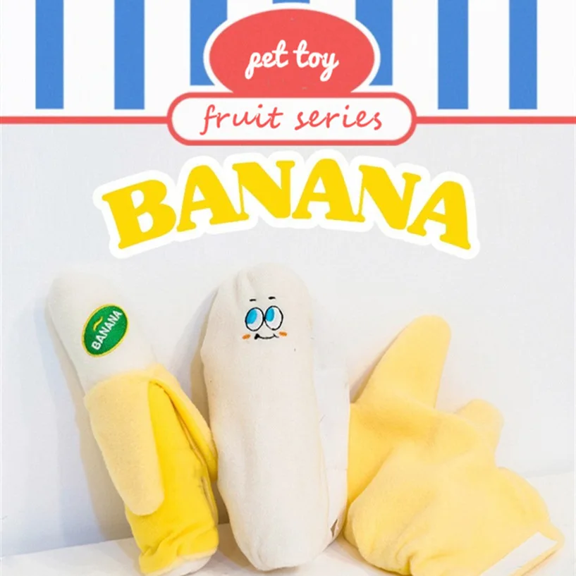 

Flannel Fruit Banana Pet Toy Tibetan Food Interactive Cute Toy Bite Training BB Called Small Dog Accessories Juguetes Para Perro