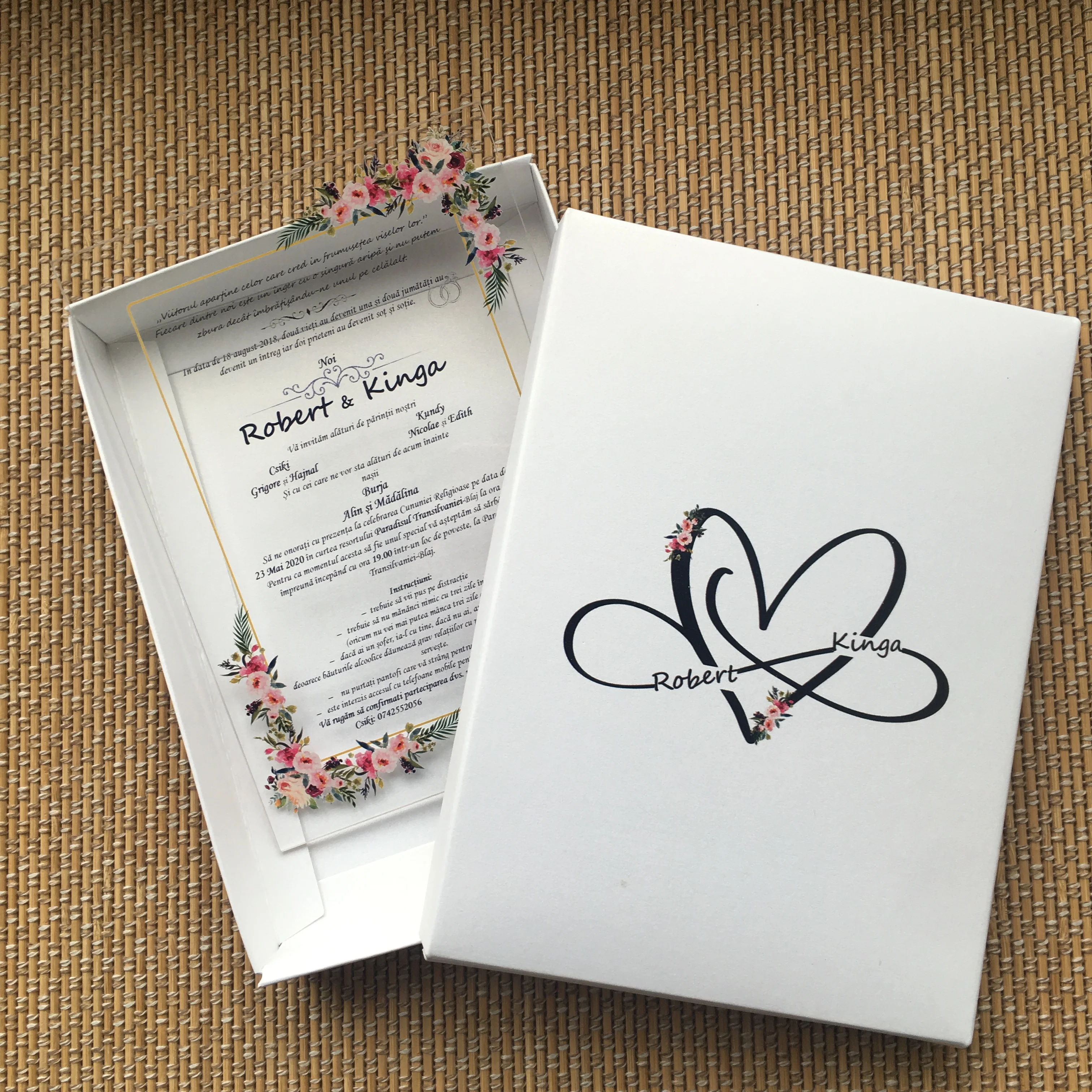 10 шт. цветочные стеклянные свадебные приглашения цветная печать на заказ карты с