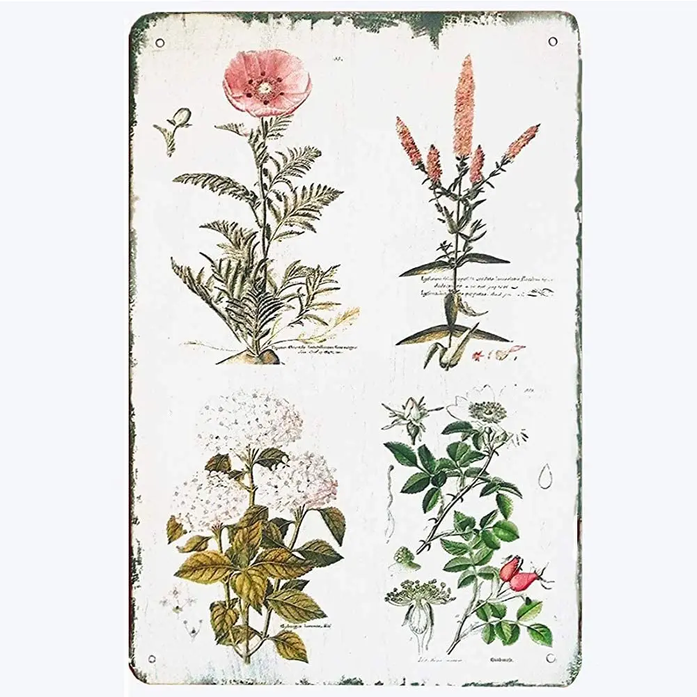 

New Tin Sign Metal Sign Vintage Floral Botanical Country Pallet Plaque Garden Houses for Outdoor & Indoor 8"x12"