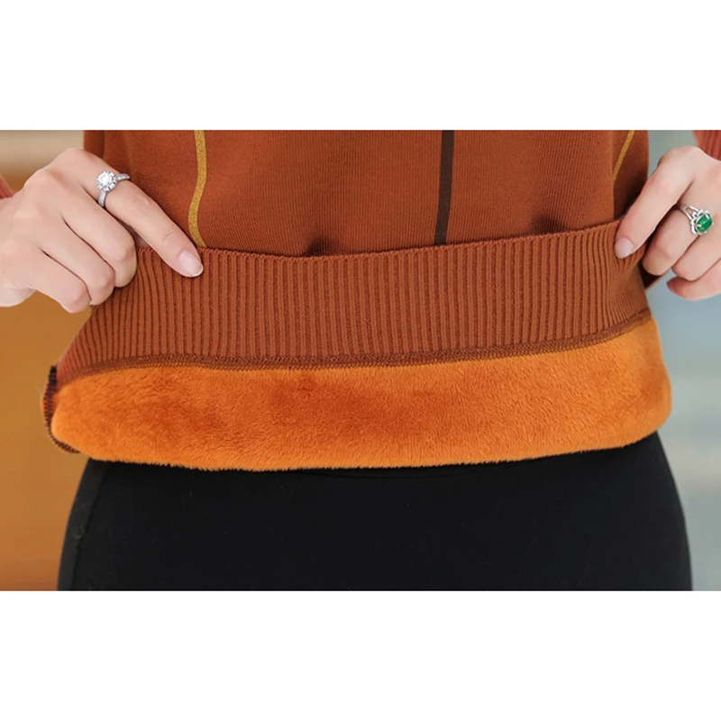 Женский Толстый Пуловер размера плюс для женщин среднего и пожилого возраста