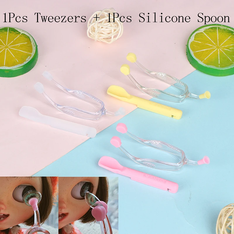 

2PCS/set Eye Care Contact Lenses Inserter Remover Silicone Soft Tip Tweezer Stick Case Set Contact Lenses Wearing Tools