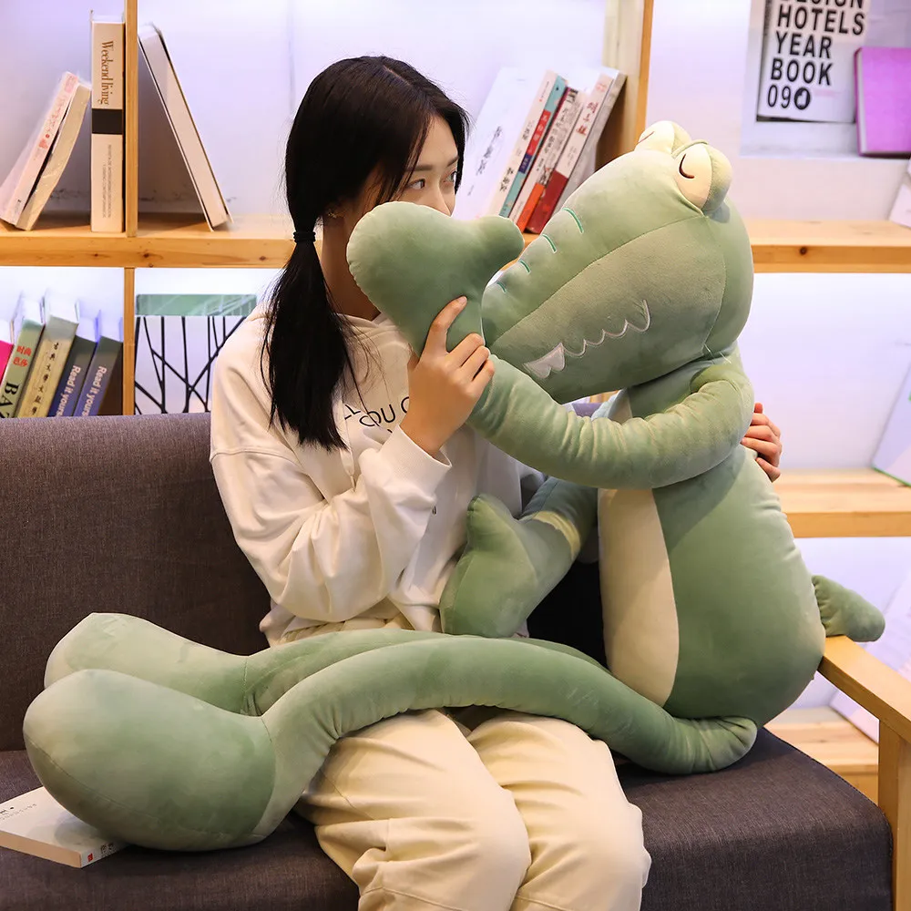 

80-160cm Big Size Mr. Crocodile and Ms. Pink Plush Toys Pillows Soft Stuffed Animals Dolls Kids Playmate Sleep Partner Xmas Gift