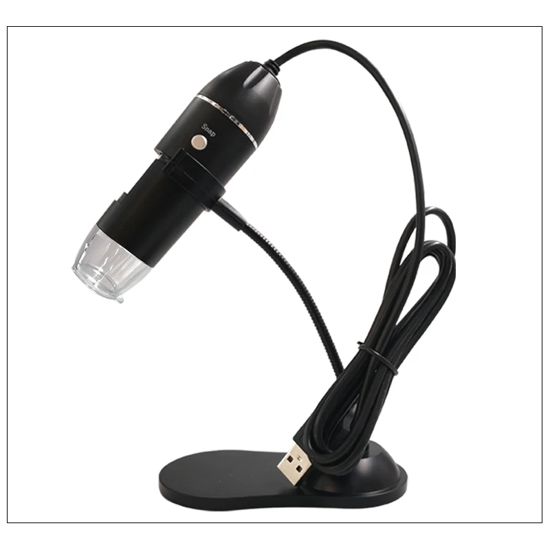 1000X HD Digital USB Microscope Handheld Portable Digital Microscope USB Interface Electron Microscopes with 8 LEDs with Bracket