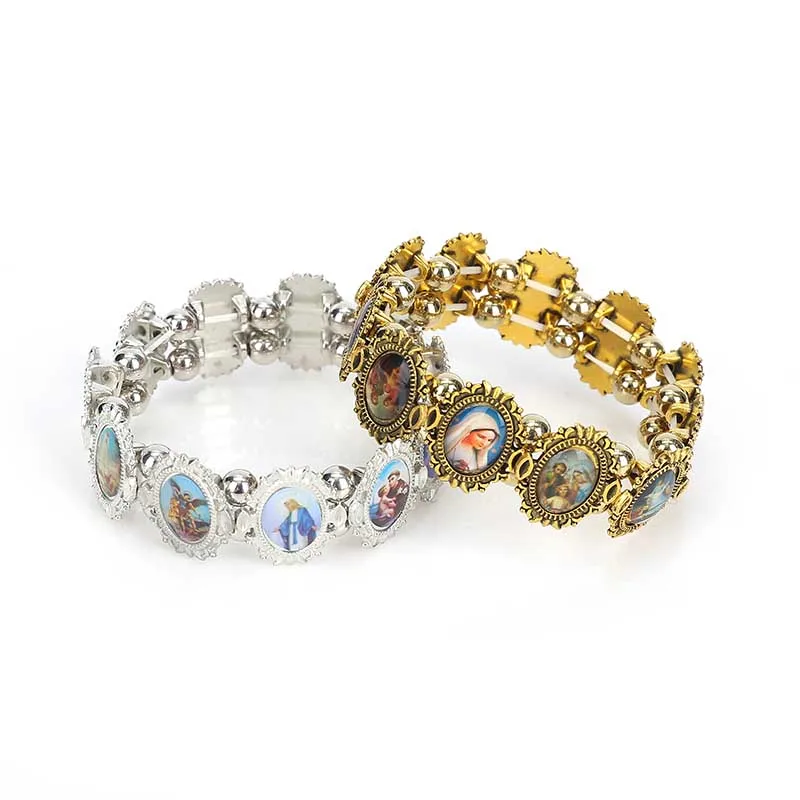 Браслет с Иисусом маленький квадратный браслет Святого Валентина из эластичного