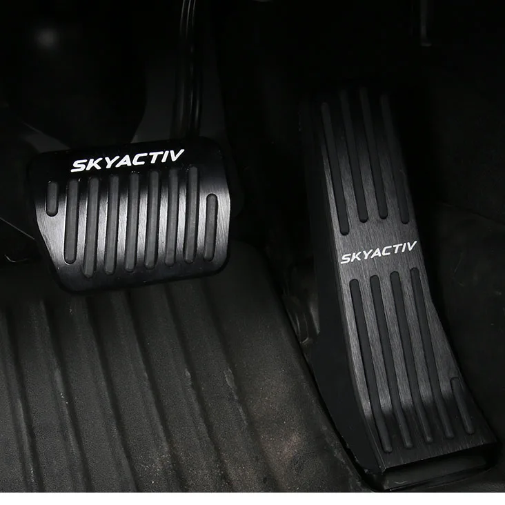 For Mazda 3/AXELA 2019 2020 SKYACTIV Aluminum Car Accelerator Pedal Brake Pedal 3pcs Footrest Pedal Plate Cover