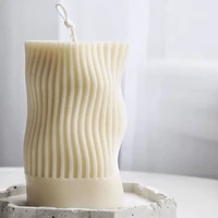candle silicone mold irregular stripe design columnar candle mold handmade aroma candle production
