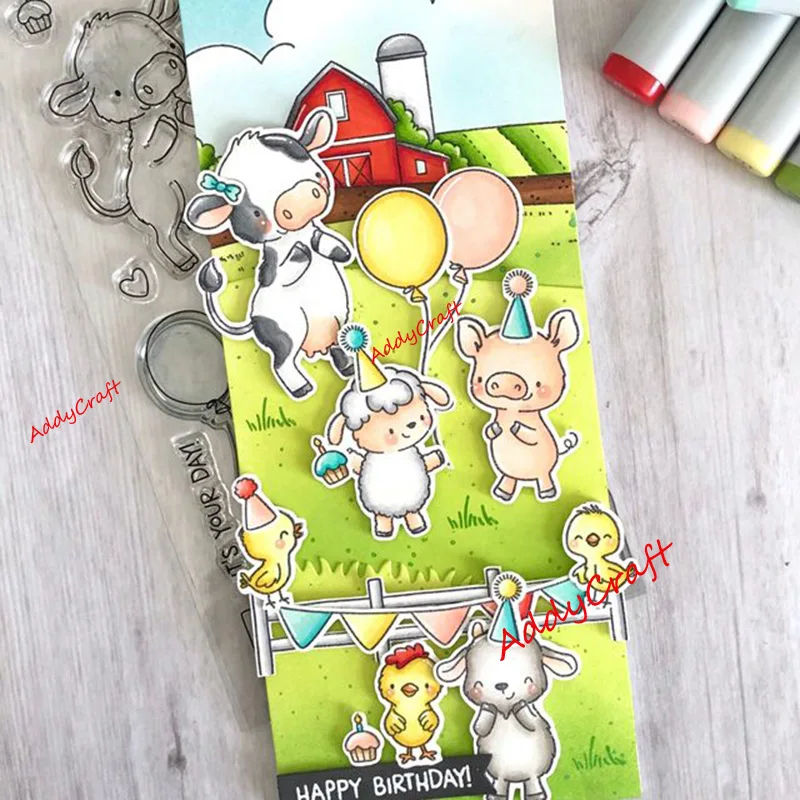 Милый кролик металлический Трафаретный вырубной штамп и прозрачные наклейки