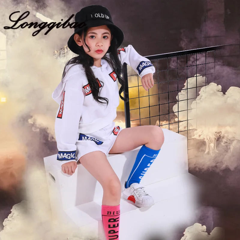 Детские костюмы хип-хоп новые Сценические для девочек детский Джаз-танец детская