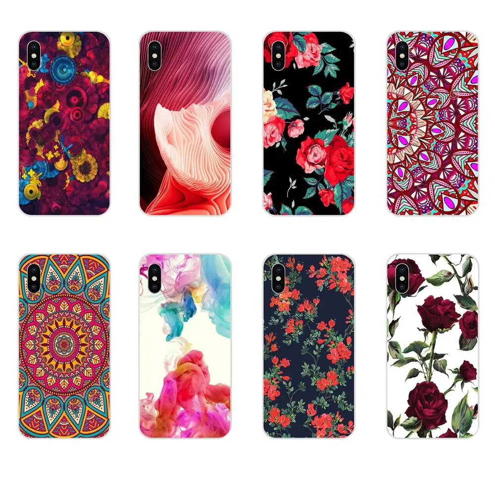 Для Xiaomi Mi3 Mi4 Mi4C Mi4i Mi5 Mi 5S 5X 6 6X 8 SE Pro Lite A1 Max Mix 2 Note 3 4 рисунок ТПУ Красный Цветочный