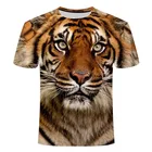 Футболка с 3D рисунком льва для мужчин и женщин, летняя футболка с 3d принтом льва, тигра
