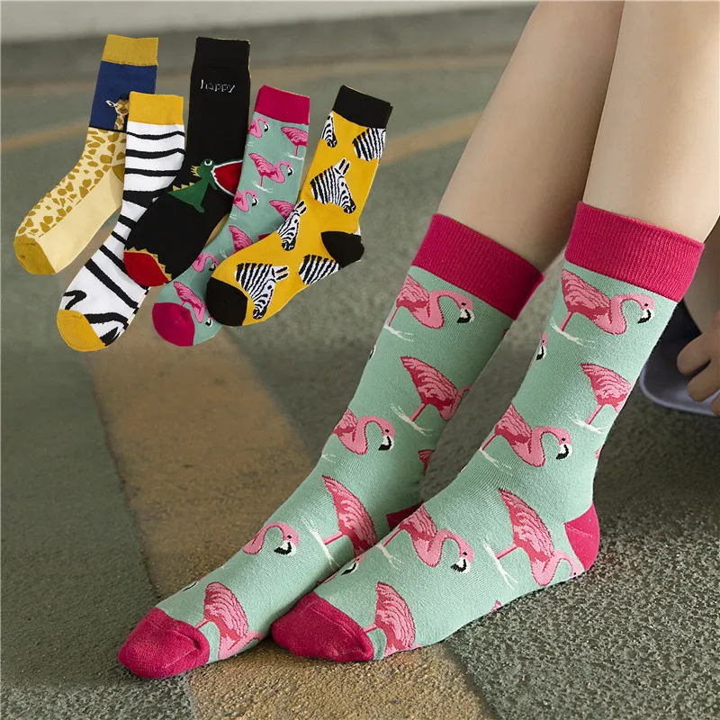 Женские модные носки с мультяшными животными новинка сезона осень 2019 трендовые