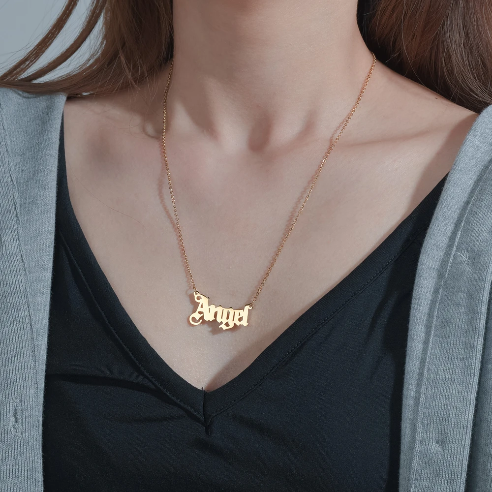 Diamon 2020 новое ожерелье из нержавеющей стали Старый Английский Ангел зеркальная